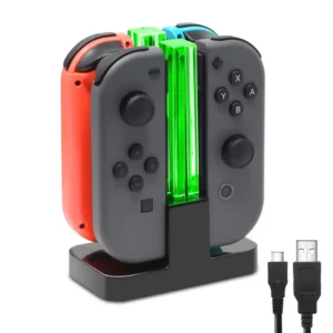 FastSnail Charging Dock for Nintendo Switch – Joy-Con & OLED Controller Charger with LED Indicator